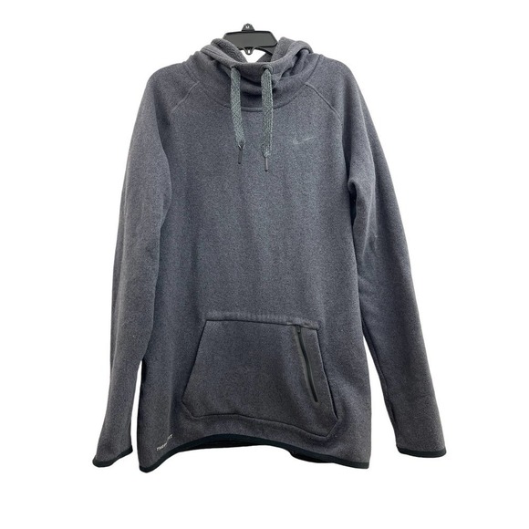 Nike Women's Grey Hoodie w/ Kangaroo Pocket and Thumbholes Large - Picture 1 of 5